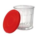 6 pots à confiture 450 ml avec couvercle plastique rouge Comptoir de la Conserve