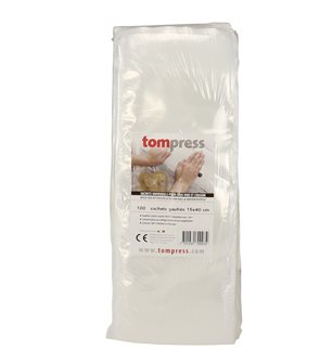 Sacs sous-vide gaufrés alimentaires 15x40 cm Tom Press par 100
