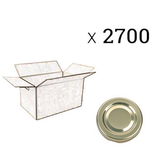 Carton de 2 700 capsules dorées Twist-Off de 48 mm TO48 or