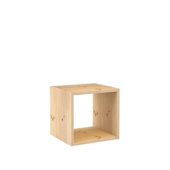 Rayonnage modulable de 1 cube en bois de pin massif et finition non vernie
