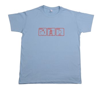 T-shirt Apple Press Cider Tom Press 3XL bleu ciel sérigraphie rouge