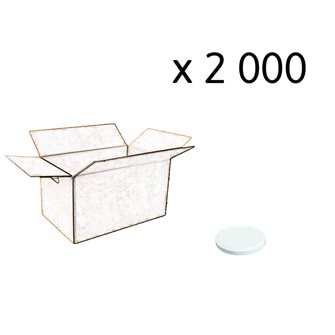 Capsules twist-off blanches de 53 mm de diamètre par carton de 2 000