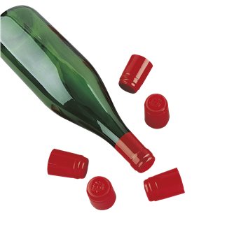 Capsule de surbouchage thermorétractable rouge par 50 pour vin rouge